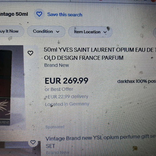 Opium (1977) Yves Saint Laurent 50ml Eau de Toilette brand new