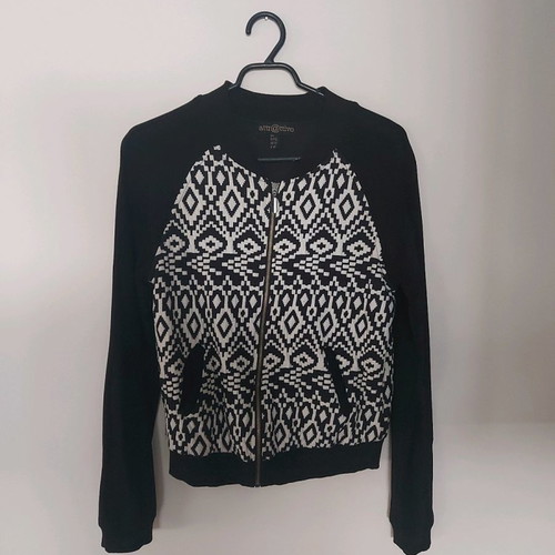 Bomber jacket Attrattivo used, black with embossed texture
