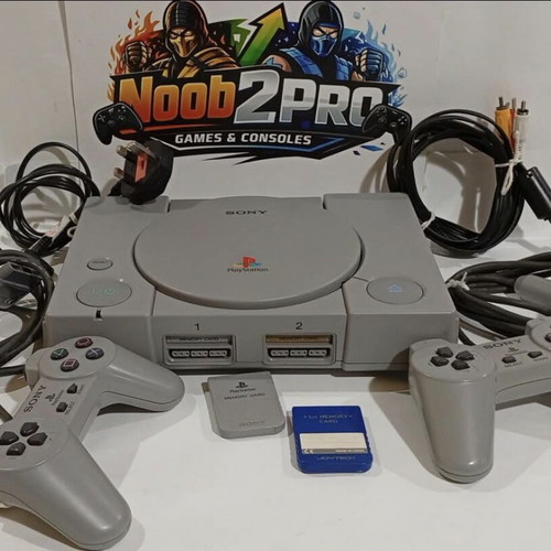 Sony PlayStation 1 (PS1) console used, complete set with 2 controllers and games
