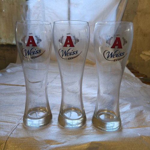 Alpha Weiss Beer Glasses Vintage Set of 6, 500ml, New