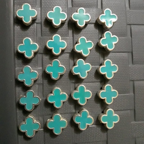 28 Blue cross charms with silver color, Crafts & new plastic constructions, Cross