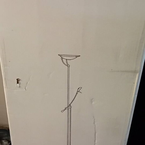 Floor Lamp metal and Murano glass modern with halogen bulbs