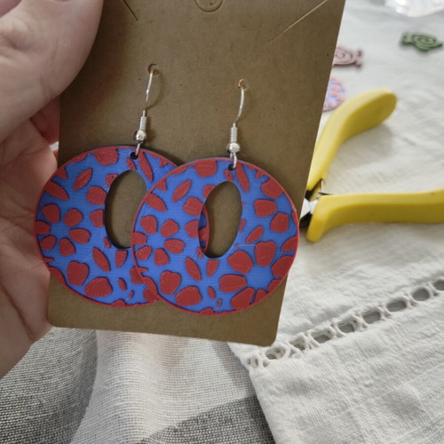 Large 3D printed hoop earrings made to order