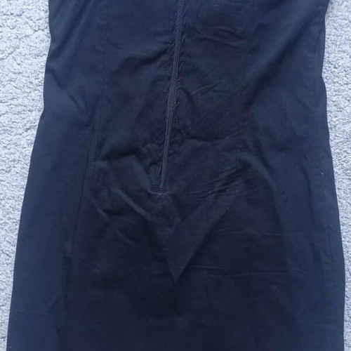 Black mini dress size M with ruching like new