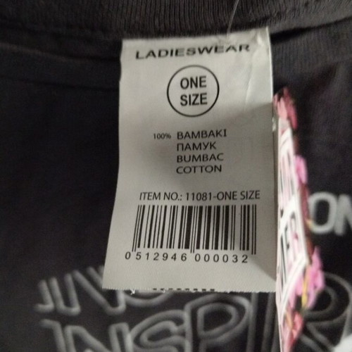 Women's T-shirt charcoal with floral print and typography, new with tags