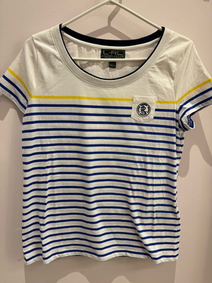 Ralph Lauren active tshirt като нов, синьо бяло с жълто, размер М