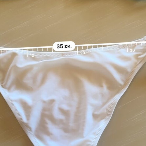 H&M Bikini mix & match boho top with stones and white slip, like new, L