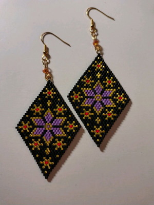 Earrings with Miyuki Delica beads new, handmade