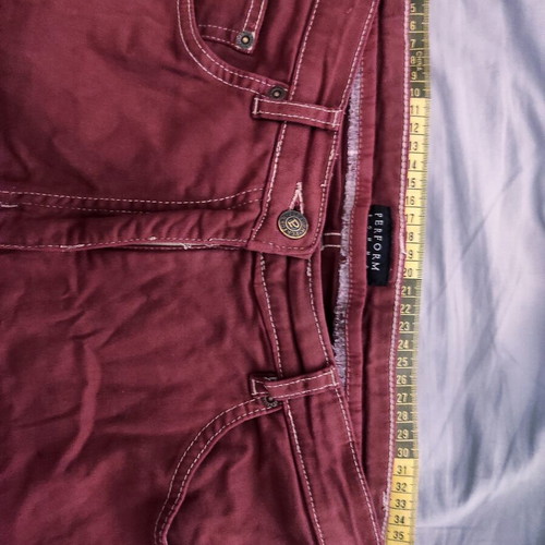 Vintage upcycled distressed burgundy cutoff shorts refurbished, size S