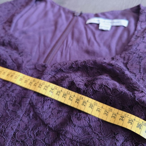 Diane von Furstenberg elastic lace dress purple like new XS/S