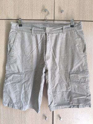 Men's Fabric Bermuda Shorts beige like new, size L