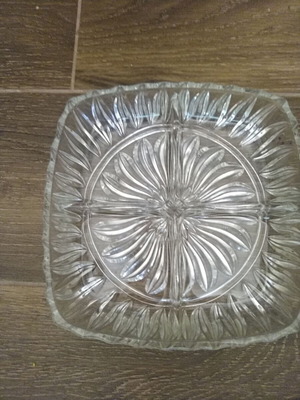 Crystal retro serving platter for nuts like new