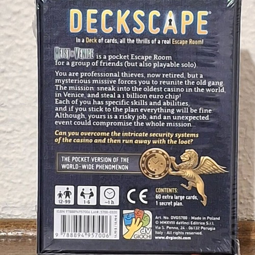 Deckscape Heist in Venice new escape room card game English edition