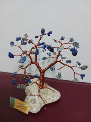 Tree made of sodalite and copper wire, new