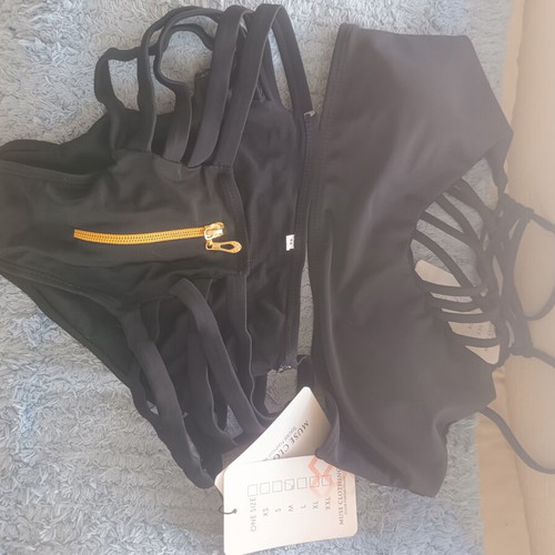 7-piece new swimwear set Muse Clothing, black and beige