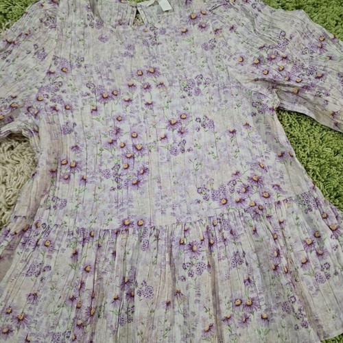 H&M Floral Romantic Peplum Blouse Size S New