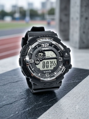 Αθλητικό ψηφιακό ρολόι χειρός Sport Black Multifunction καινούργιο