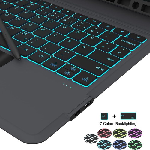 Case with Keyboard and Touchpad for Samsung Galaxy Tab S10+ S9+ S9 FE+ 12.4 inch RGB backlight like new