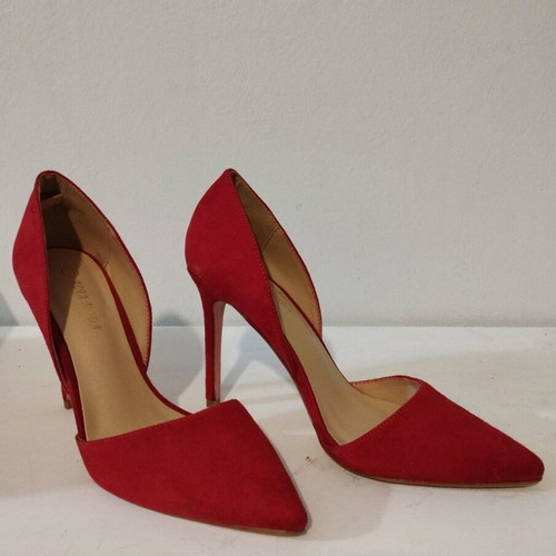 Red suede pumps size 37 new