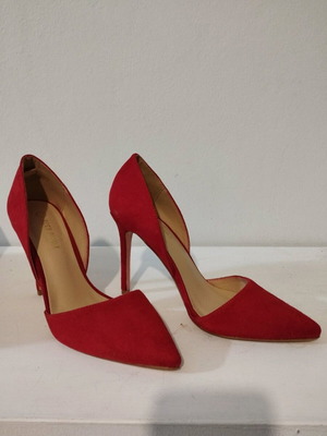 Red suede pumps size 37 new