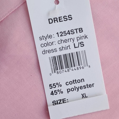 Pierre Cardin men's dress shirt XL cherry pink new with tie