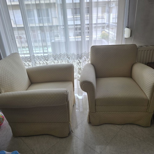 Armchairs with armrests used, set of 2