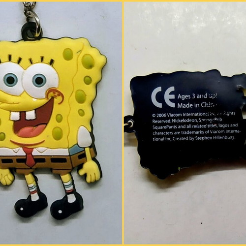 SpongeBob SquarePants Nickelodeon keychain new, yellow PVC
