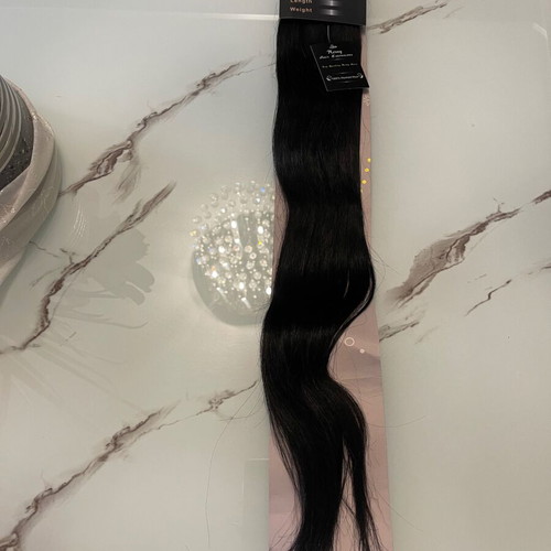 Hair Extension natural hair, black, very long 65 cm, new