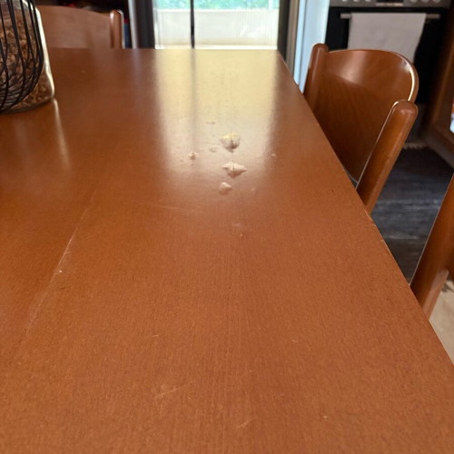 Handmade extendable dining table with 6 chairs