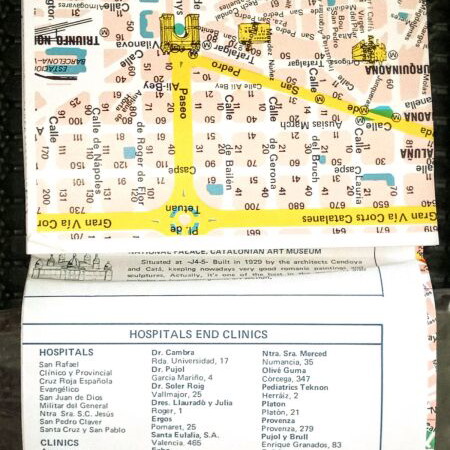 Plan Guide of Barcelona map used, foldable, 1974 edition