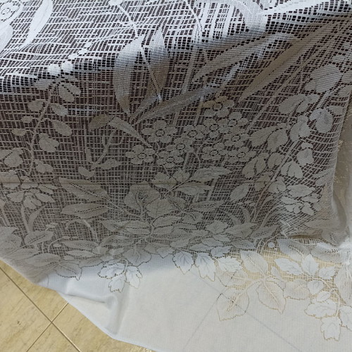Curtain fabric lace white new 8.50x2.80