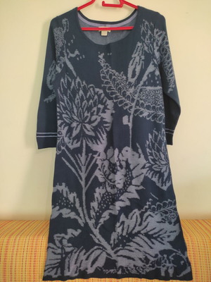 Monsoon wool dress with ¾ sleeve like new, blue and light blue