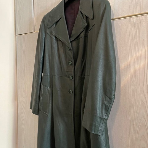 Vintage Leather Trench Coat England Size S M used
