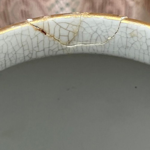Handmade vase used with small repaired breaks