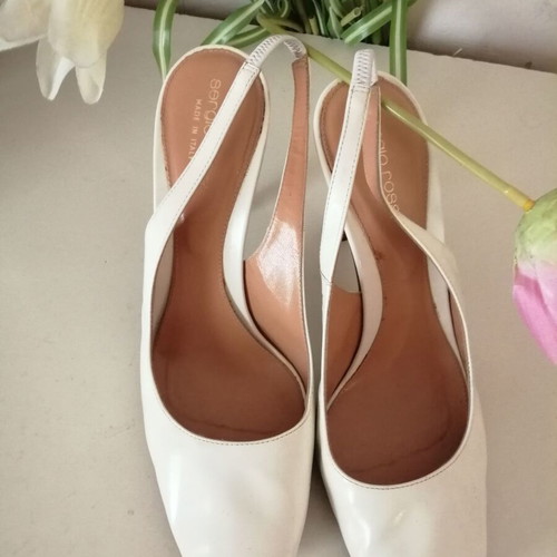 Sergio Rossi peep toes pumps used, white, size 38