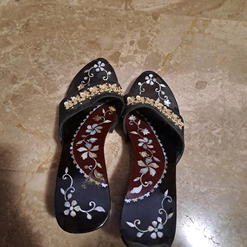 Handmade shoes like new, women's black size 38 with unique heel