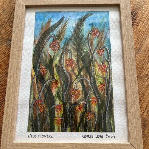 Watercolor in frame new, handmade 22x17