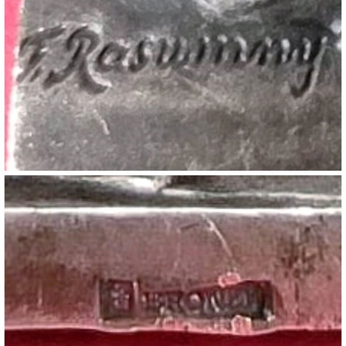 Art Nouveau bronze plaque by Felix Rasumny used, early 20th century