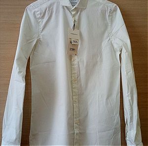 Λευκό κλασικό ανδρικό πουκάμισο Zara