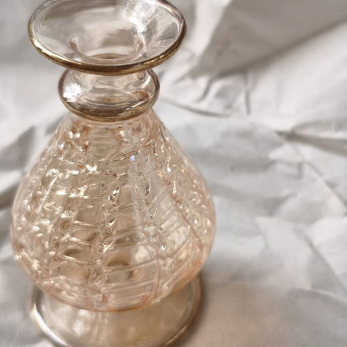 Vintage handmade glass perfume bottles used, pair