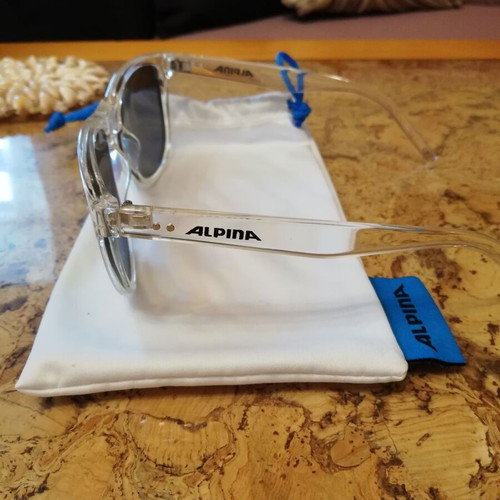 Alpina sunglasses with transparent frame and ceramic mirror lenses