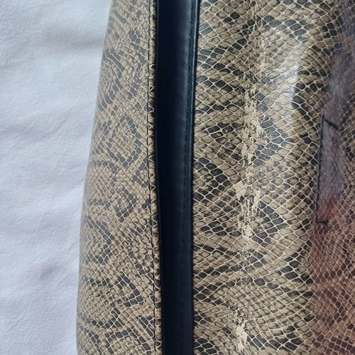 Women's snake print shoulder bag Epsilon by Efstathopoulos like new, beige multicolor