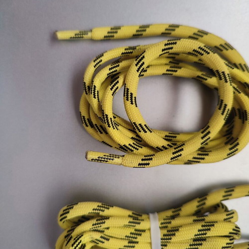 Yellow boot laces new, unique two-tone, 130cm length