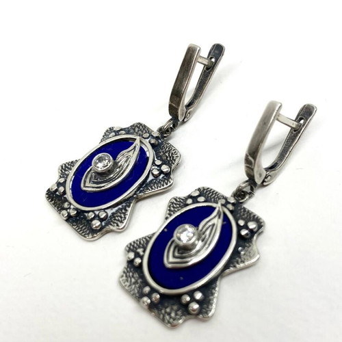 Byzantine Jewelry Set new, silver 925 with Lapis Lazuli