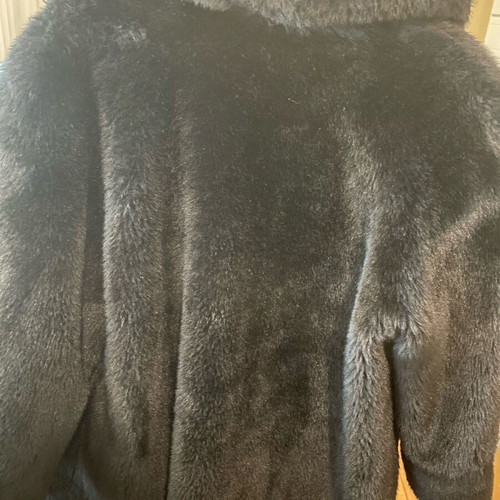 Faux fur coat black, like new, size XL & XXL
