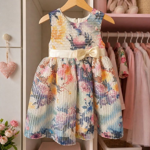 Children's festive dress like new with bow, size 4 years