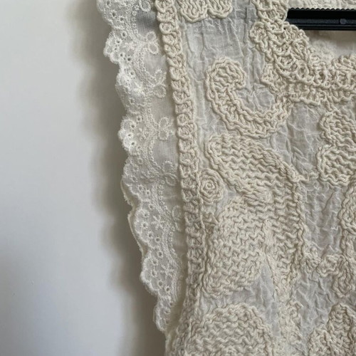 BSB Beige Crochet Lace Floral Shirt