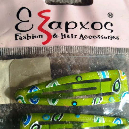 Hair clips new, pack of 8 green