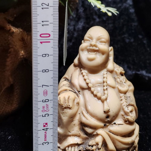 Vintage Laughing Buddha Hotei statue, Shoushan stone