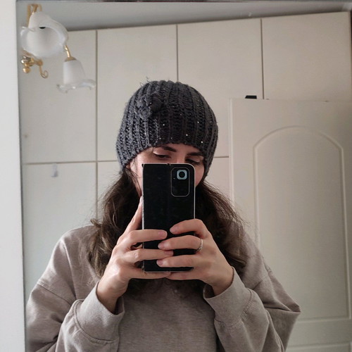Knit cap used, gray, size S